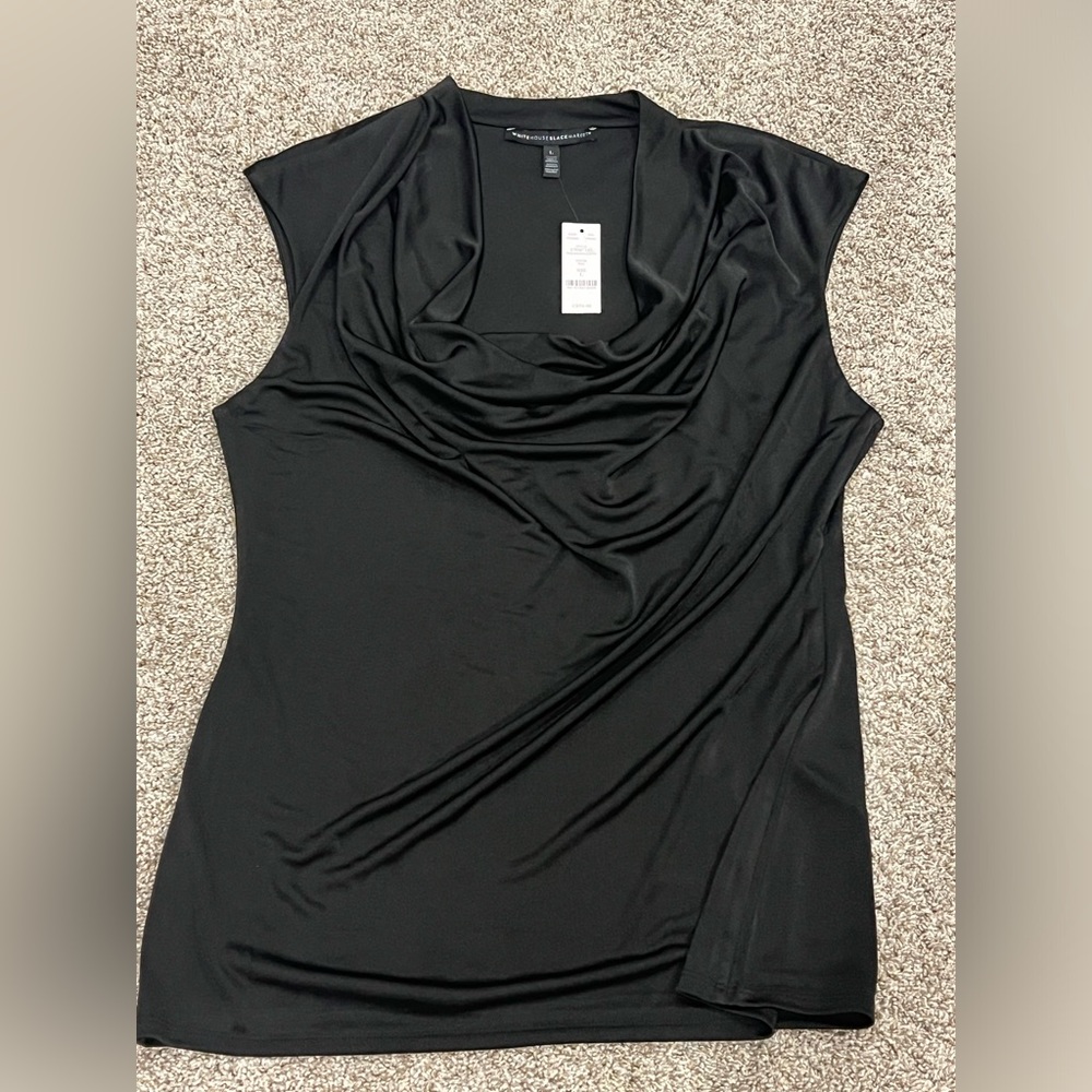 WHBM sleeveless drape-front top